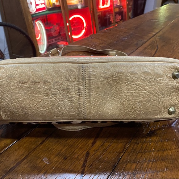 Tangaroa Terrida Leather Cheetah Print Large Handbag Made in Italy - Picture 4 of 7